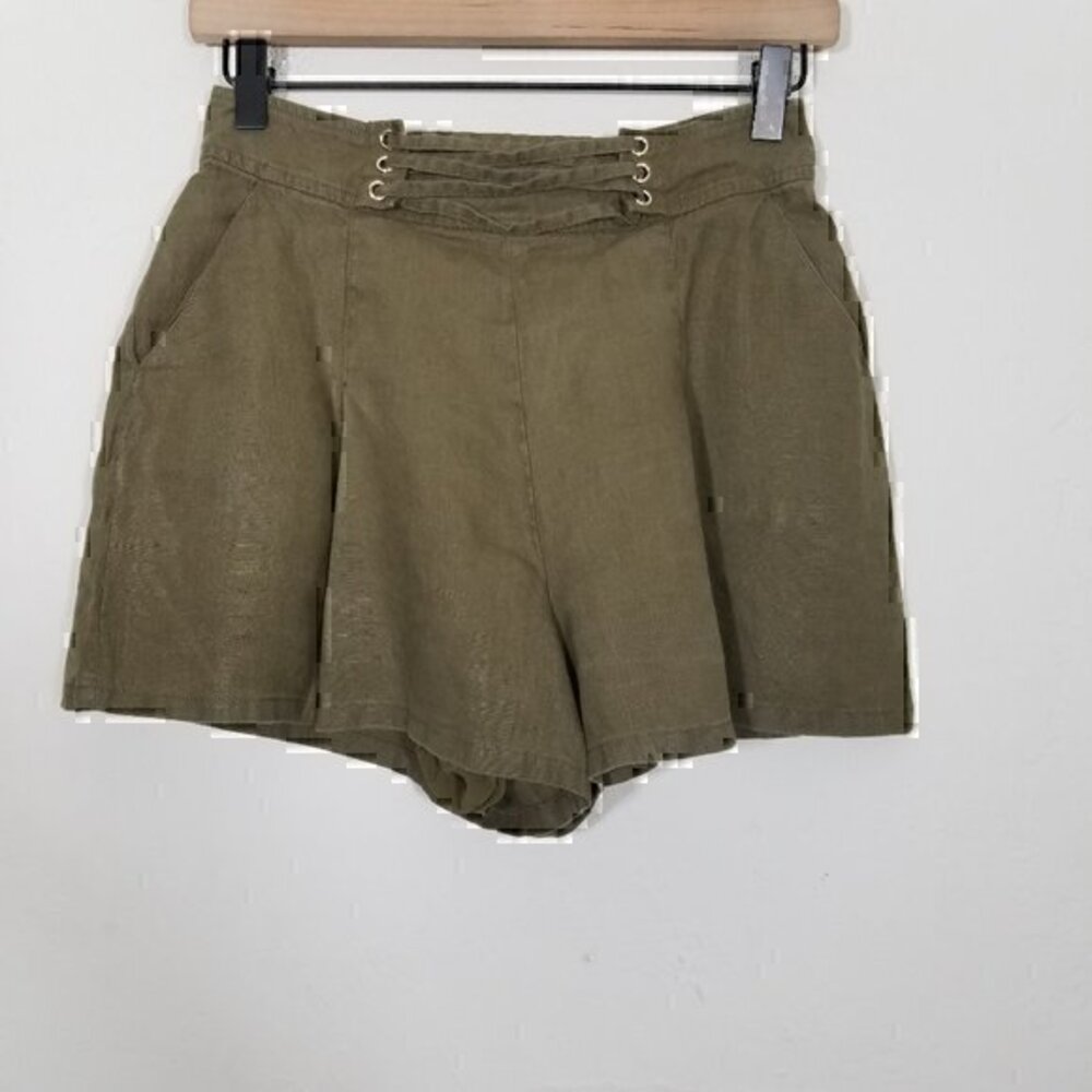 Guess Linen High Rise Shorts Size 4